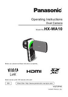 Panasonic HX W 10 manual. Camera Instructions.